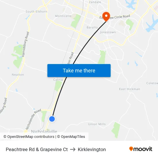 Peachtree Rd & Grapevine Ct to Kirklevington map
