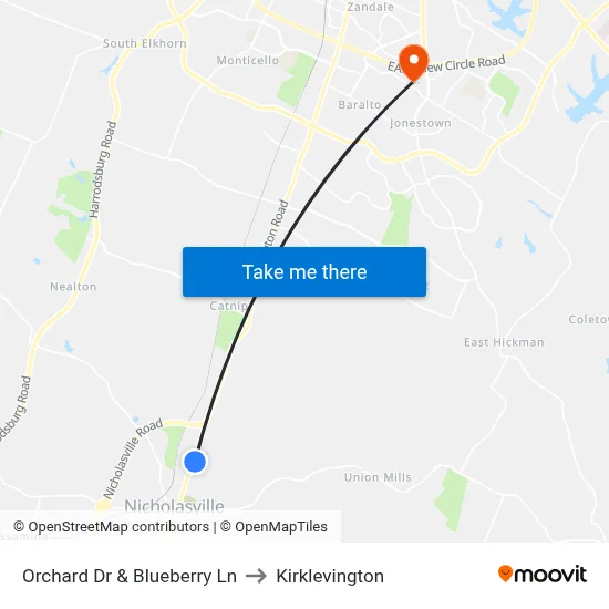 Orchard Dr & Blueberry Ln to Kirklevington map
