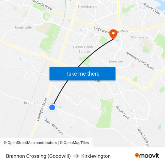 Brannon Crossing (Goodwill) to Kirklevington map