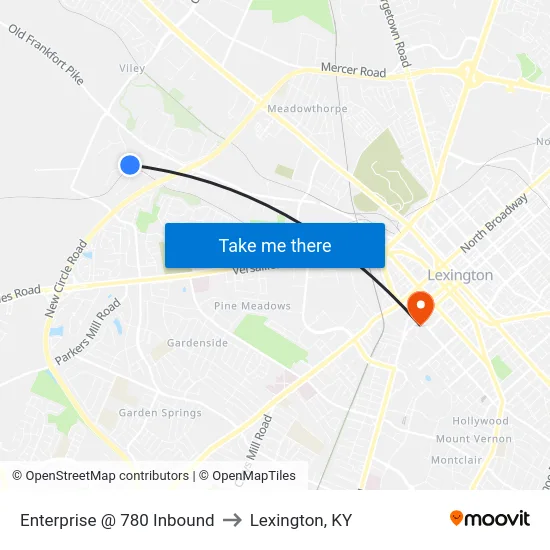 Enterprise @ 780 Inbound to Lexington, KY map