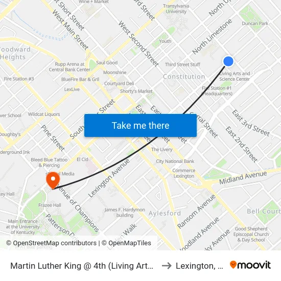 Martin Luther King @ 4th (Living Arts An to Lexington, KY map