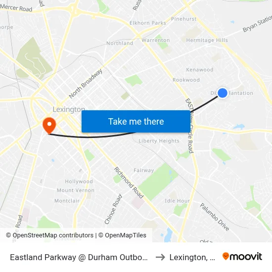 Eastland Parkway @ Durham Outbound to Lexington, KY map