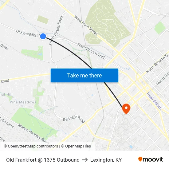 Old Frankfort @ 1375 Outbound to Lexington, KY map