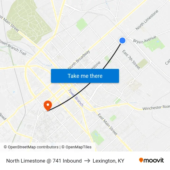 North Limestone @ 741 Inbound to Lexington, KY map
