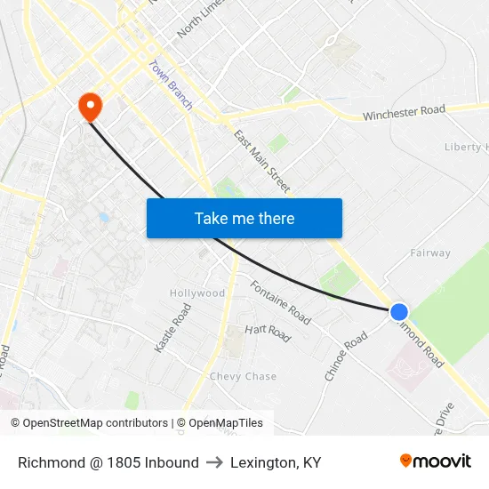 Richmond @ 1805 Inbound to Lexington, KY map
