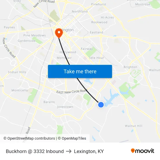 Buckhorn @ 3332 Inbound to Lexington, KY map