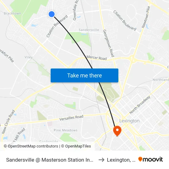Masterson Station @ Sandersville Inbound to Lexington, KY map