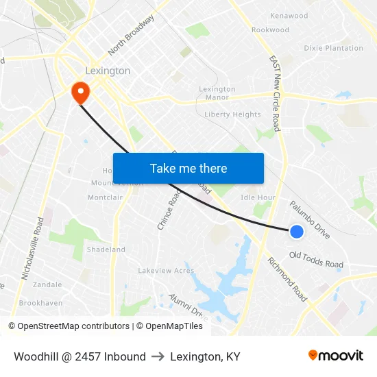 Woodhill @ 2457 Inbound to Lexington, KY map