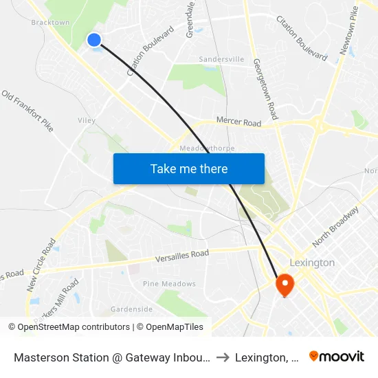 Masterson Station @ Gateway Inbound to Lexington, KY map
