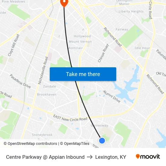 Centre Parkway @ Appian Inbound to Lexington, KY map