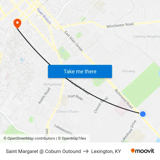 Saint Margaret @ Coburn Outound to Lexington, KY map