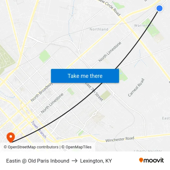 Eastin @ Old Paris Inbound to Lexington, KY map