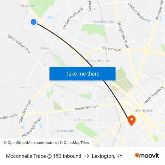 Mcconnells Trace @ 153 Inbound to Lexington, KY map