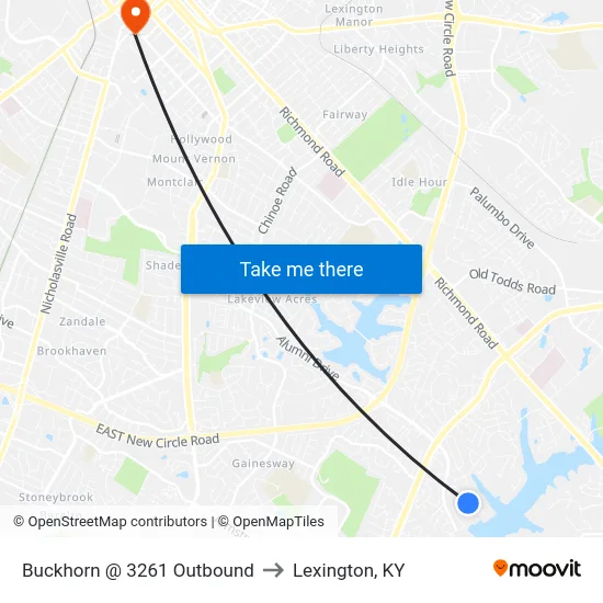 Buckhorn @ 3261 Outbound to Lexington, KY map