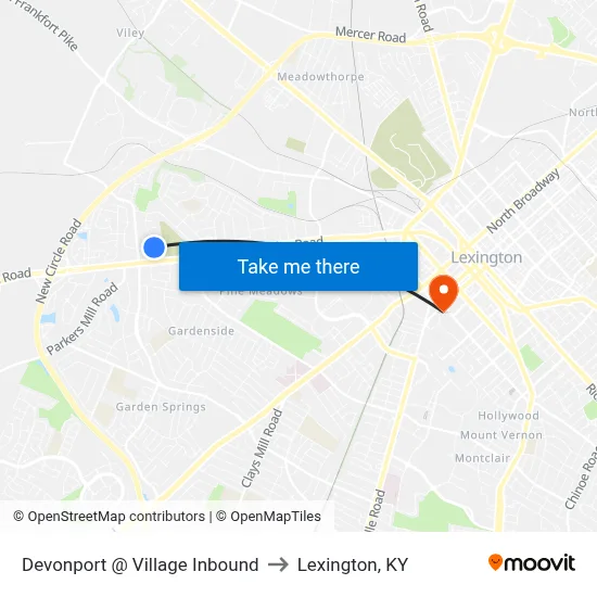 Devonport @ Village Inbound to Lexington, KY map