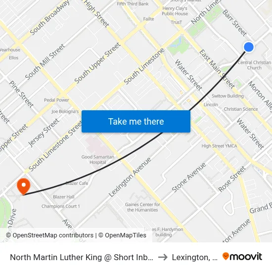 North Martin Luther King @ Short Inbound to Lexington, KY map