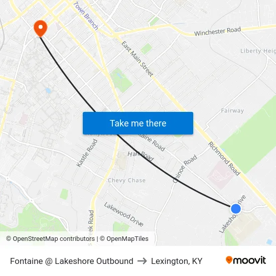 Fontaine @ Lakeshore Outbound to Lexington, KY map