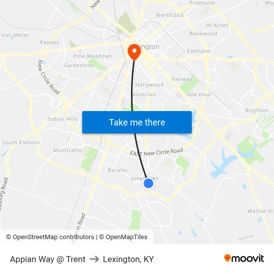 Appian Way @ Trent to Lexington, KY map