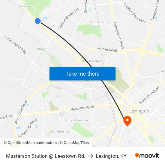 Masterson Station @ Leestown Rd. to Lexington, KY map