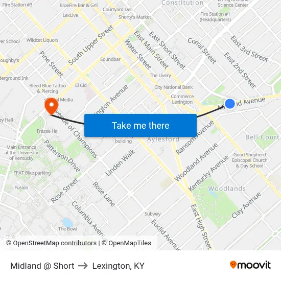 Midland @ Short to Lexington, KY map