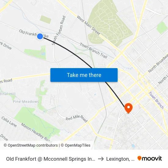 Old Frankfort @ Mcconnell Springs Inboun to Lexington, KY map