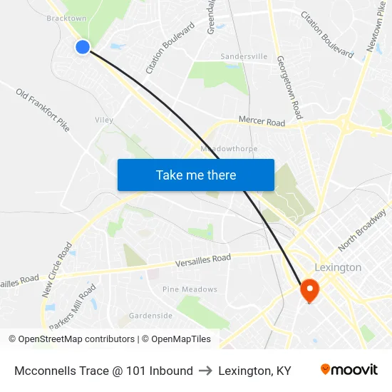 Mcconnells Trace @ 101 Inbound to Lexington, KY map