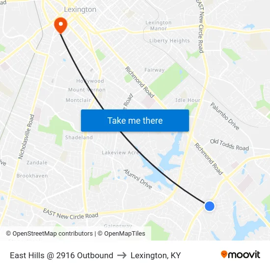 East Hills @ 2916 Outbound to Lexington, KY map