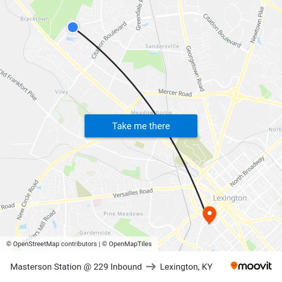 Masterson Station @ 229 Inbound to Lexington, KY map