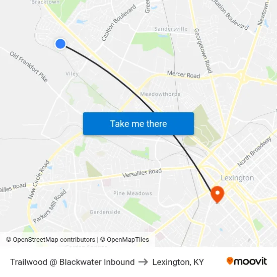 Trailwood @ Blackwater Inbound to Lexington, KY map