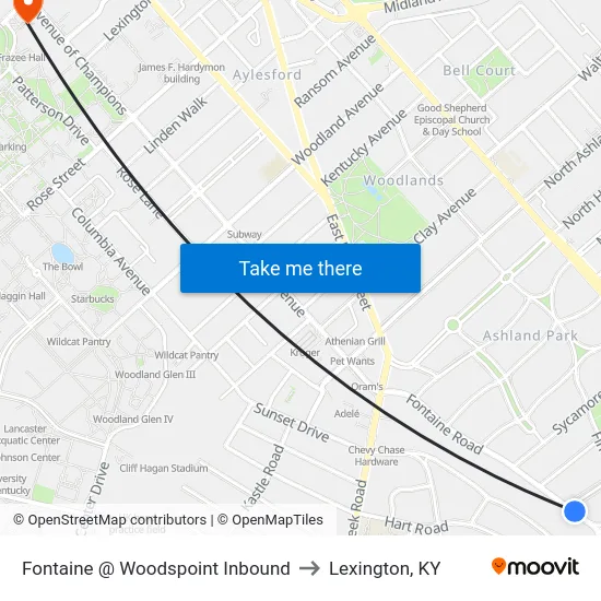 Fontaine @ Woodspoint Inbound to Lexington, KY map
