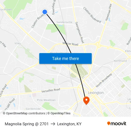Magnolia Spring @ 2701 to Lexington, KY map