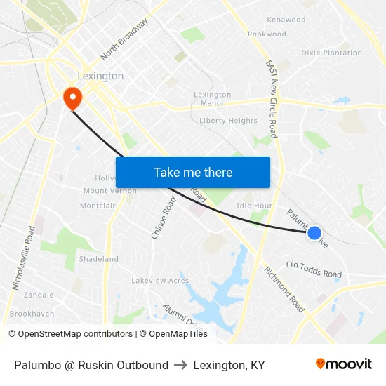 Palumbo @ Ruskin Outbound to Lexington, KY map