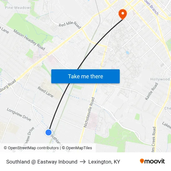 Southland @ Eastway Inbound to Lexington, KY map