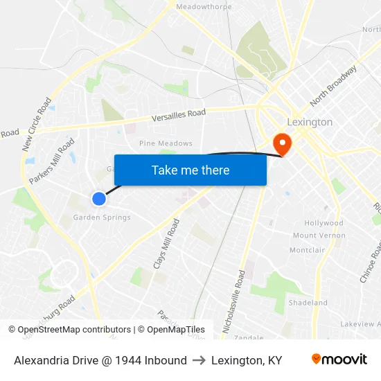 Alexandria Drive @ 1944 Inbound to Lexington, KY map