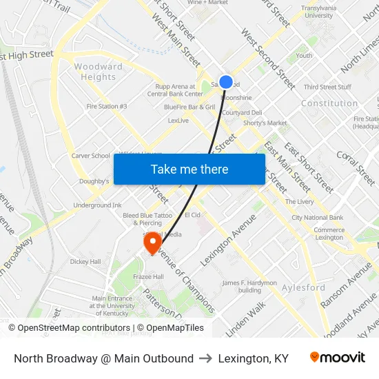 North Broadway @ Main Outbound to Lexington, KY map