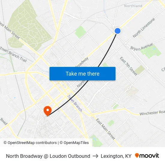 North Broadway @ Loudon Outbound to Lexington, KY map