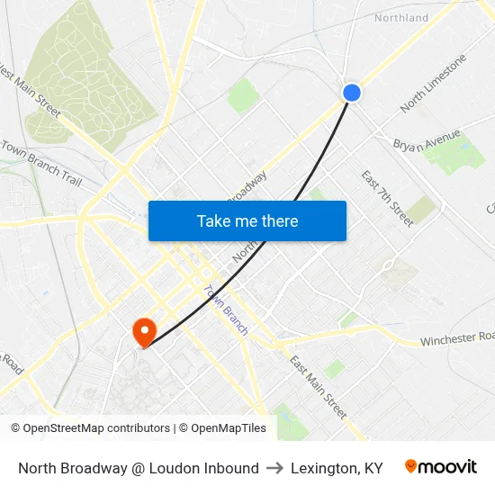 North Broadway @ Loudon Inbound to Lexington, KY map