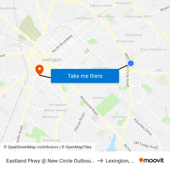Eastland Pkwy @ New Circle Outbound to Lexington, KY map