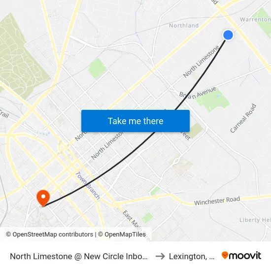 North Limestone @ New Circle Inbound to Lexington, KY map