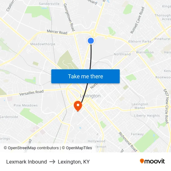 Lexmark Inbound to Lexington, KY map