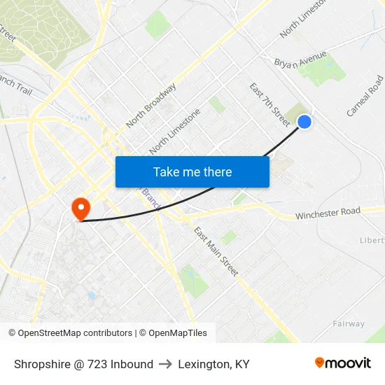 Shropshire @ 723 Inbound to Lexington, KY map