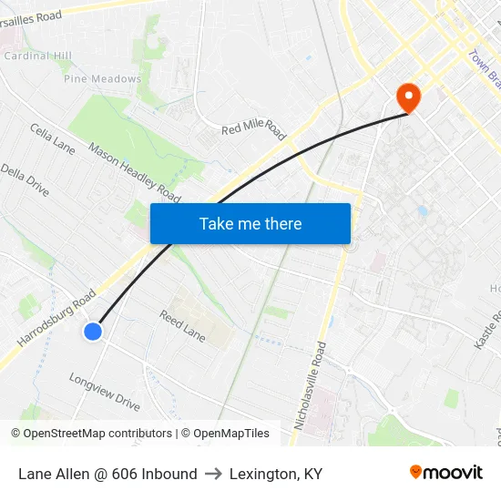 Lane Allen @ 606 Inbound to Lexington, KY map
