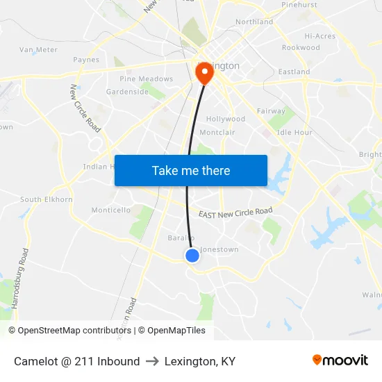 Camelot @ 211 Inbound to Lexington, KY map