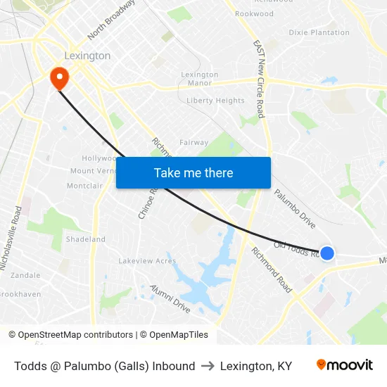 Todds @ Palumbo (Galls) Inbound to Lexington, KY map