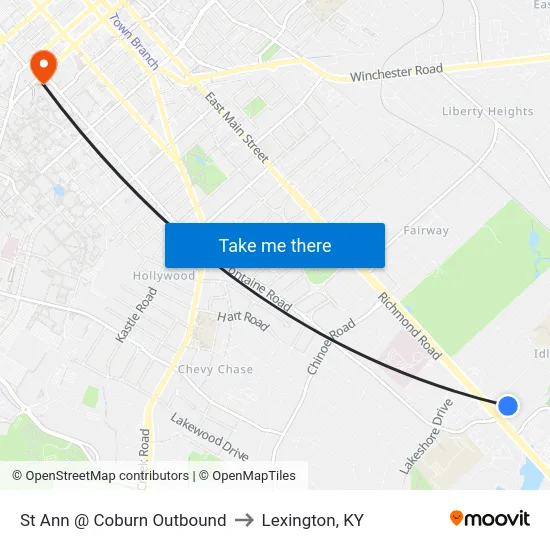 St Ann @ Coburn Outbound to Lexington, KY map