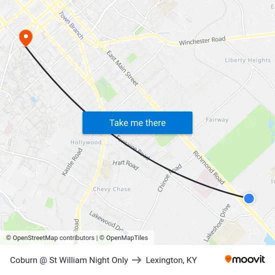 Coburn @ St William Night Only to Lexington, KY map
