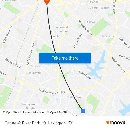 Centre @ River Park to Lexington, KY map