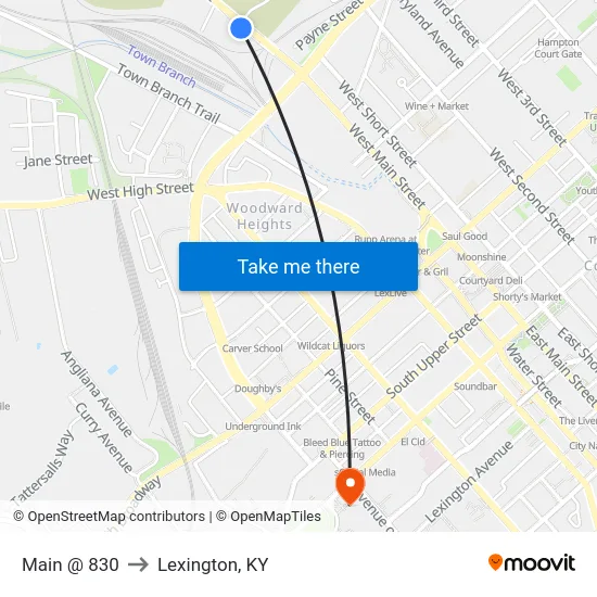 West Main @ 830 to Lexington, KY map