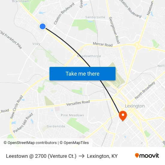 Leestown @ 2700 (Venture Ct.) to Lexington, KY map