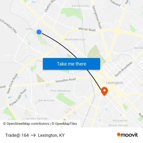 Trade@ 164 to Lexington, KY map